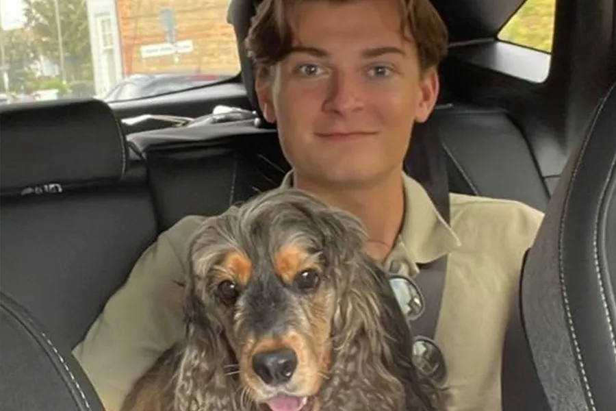 Oliver with dog